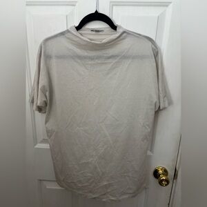 COS Women's Soft Gray Short Sleeve Top